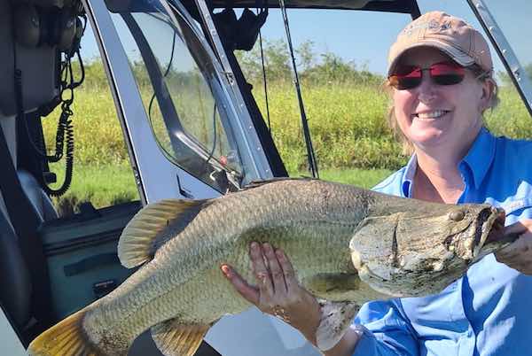 Barra girl Fishing in private and pristine locations